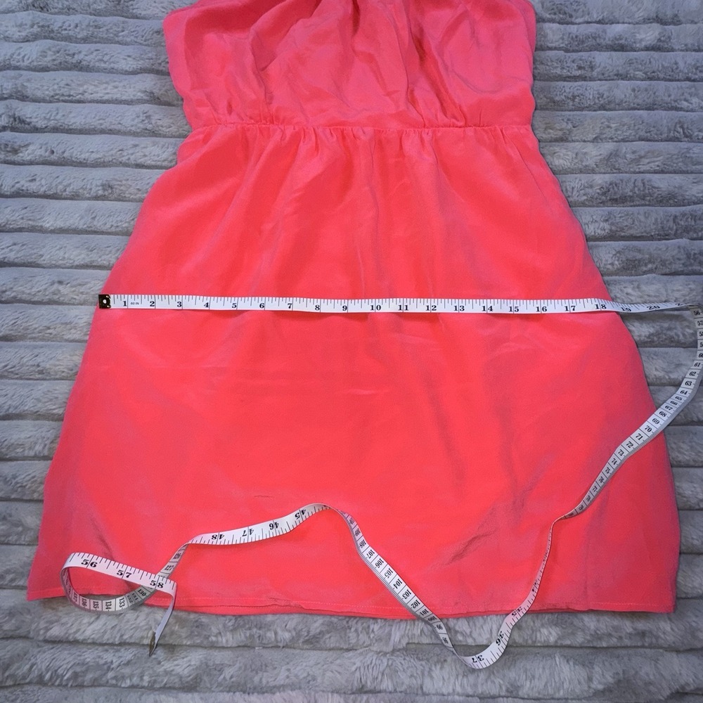 Madewell Women's 0 Coral Pink 100% Silk Tank Empire Waist Mini Dress Iridescent - Picture 8 of 12